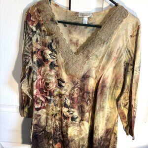 Dress Barn Womens Tunic Style Top Sz XL 3/4" Sleeve